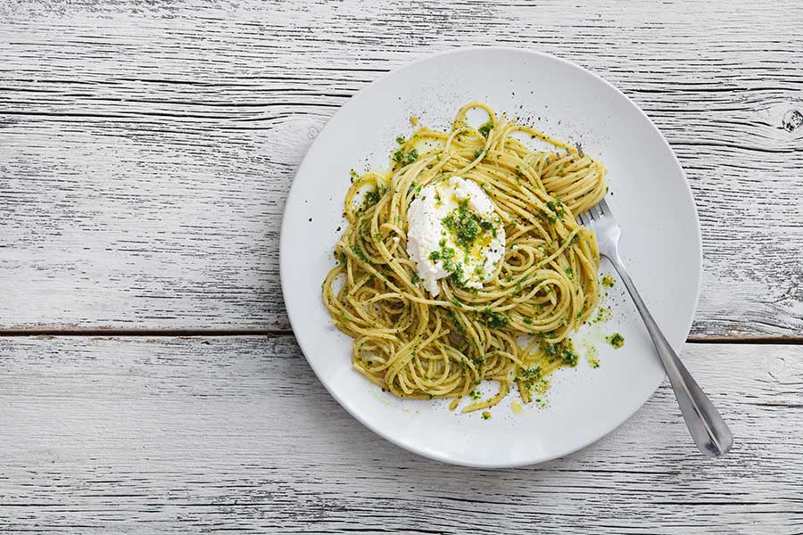 Pestopasta med burrata